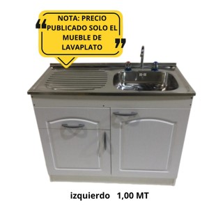MUEBLE LAVAPLATO PUERTA BLCA RELIEVE C/IZQ 1,00 MT