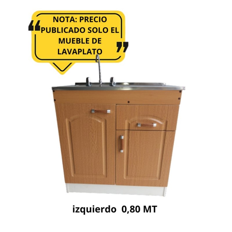 MUEBLE LAVAPLATO PUERTA CAFE RELIEVE C/IZQ 0,80 MT