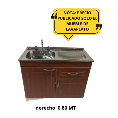 MUEBLE LAVAPLATO PUERTA CHERRY RELIEVE C/DERE 0,80