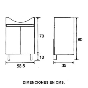 MUEBLE PARMA C/LAVAMANO WENGUE DESAGUE + SIFON + M