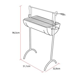 PARRILLA LIOI GRILLTECH CRIOLLA CON ROLDANA 50X30