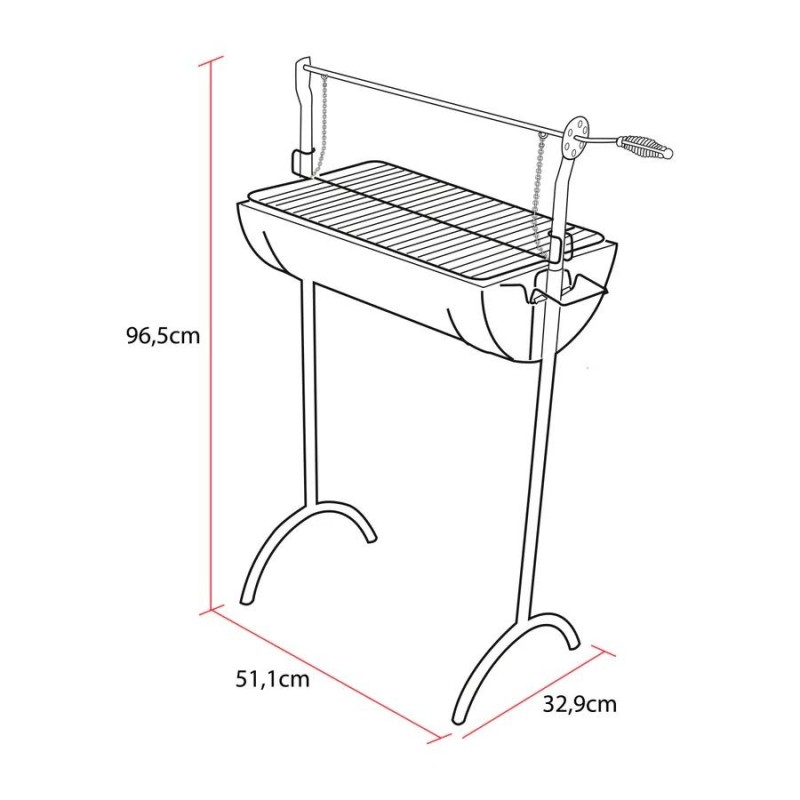 PARRILLA LIOI GRILLTECH CRIOLLA CON ROLDANA 50X30
