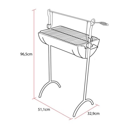 PARRILLA LIOI GRILLTECH CRIOLLA CON ROLDANA 50X30