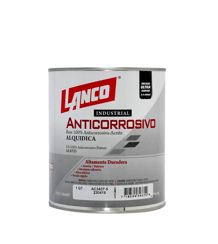 Anticorrosivo Lanco Industrial Brill 1/4 Gl Gris A