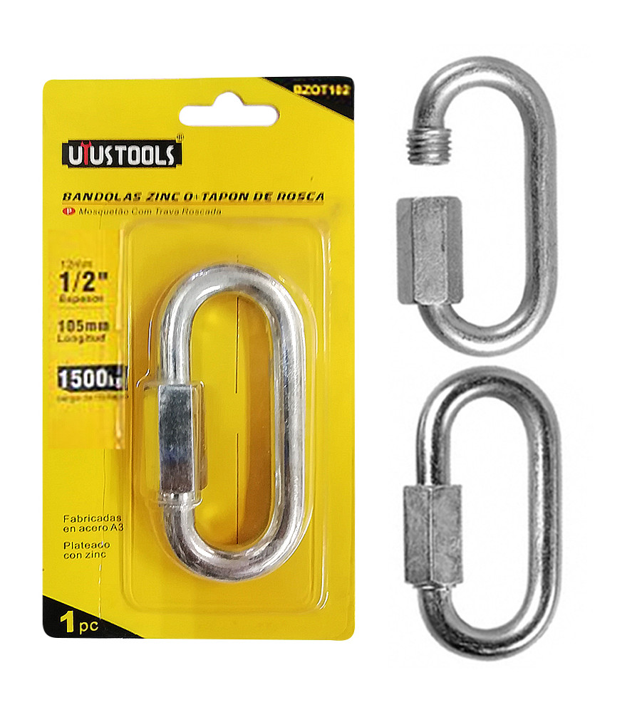 Union Cadena Galvanizada Con Seguro Roscable 13 Mm