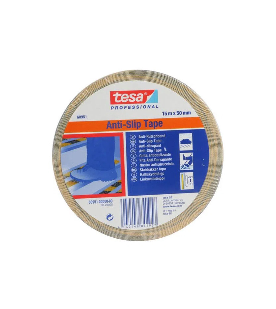 Cinta Antideslizante 15 Mt X 50 Mm Tesa Amarillo/n