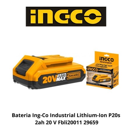 BATERIA INGCO INDUSTRIAL LITHIUM-ION P20S 2AH 20