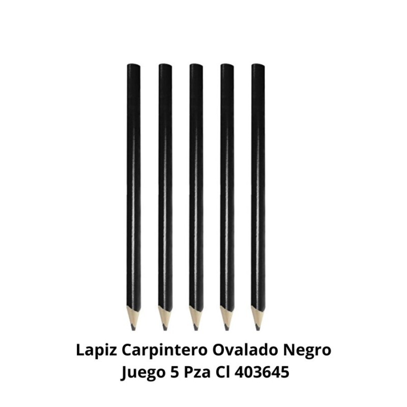 LAPIZ CARPINTERO OVALADO NEGRO JUEGO 5 PZA CL 4036