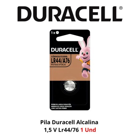 PILA DURACELL ALCALINA 1,5 V 1 UND LR44/76