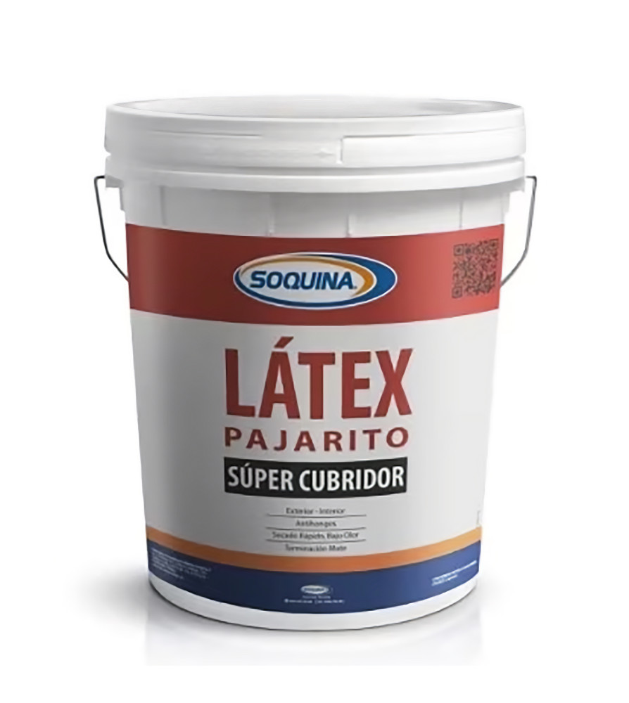 Latex Soquina Pajarito 4 Galon Balde Blanco