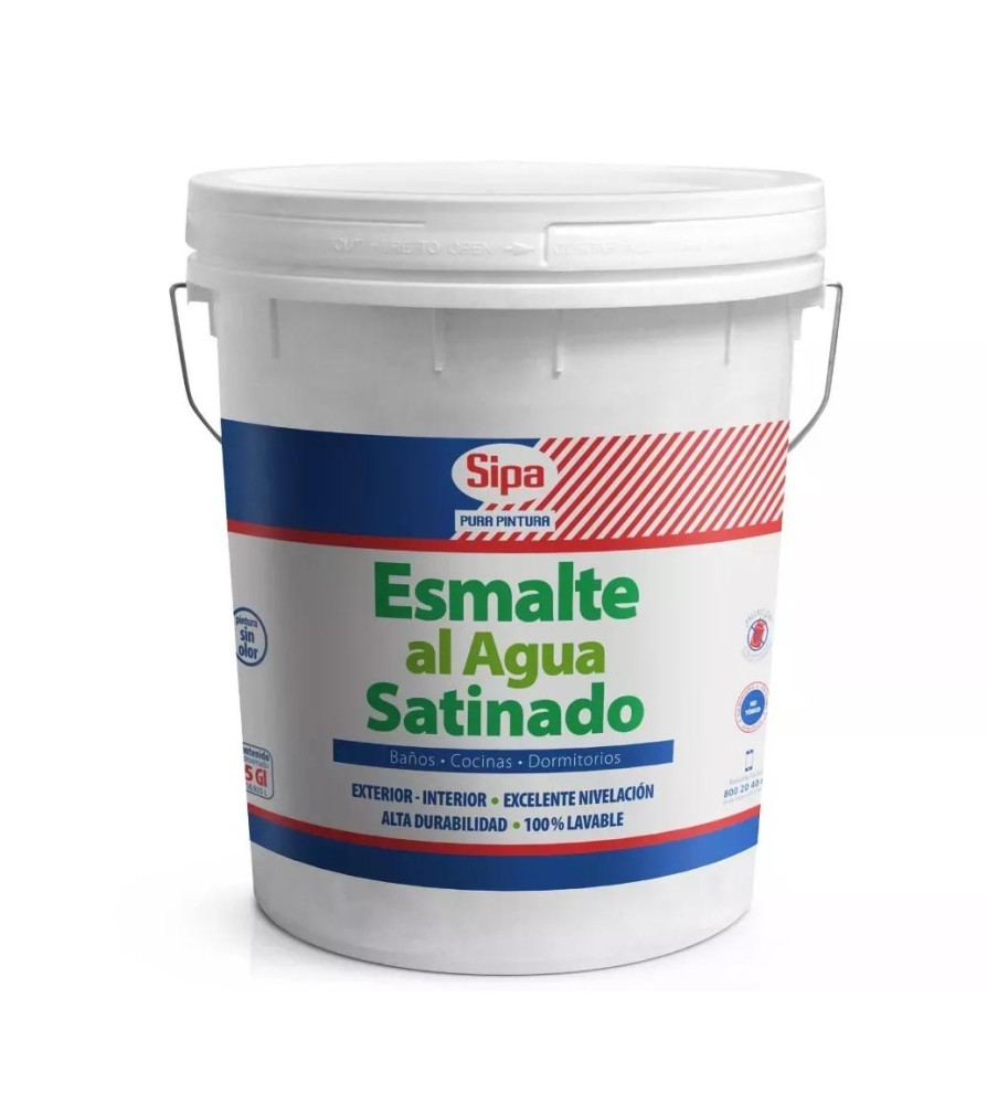 Esmalte Al Agua Sipa Satinado Bd 4 Gl Base P (medi
