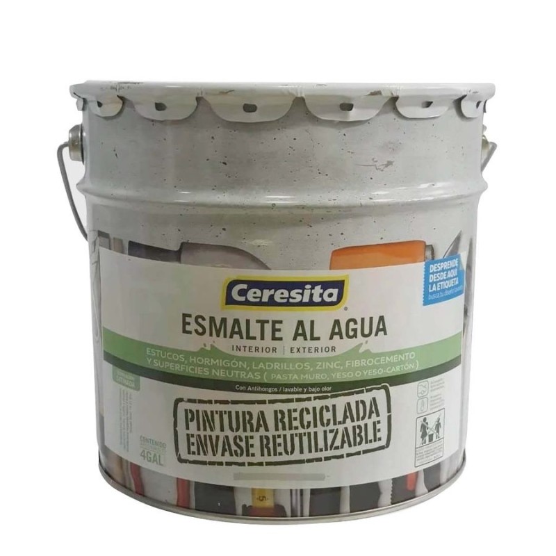 ESMALTE AL AGUA CERESITA RE 1 BALDE 4 GL GRIS
