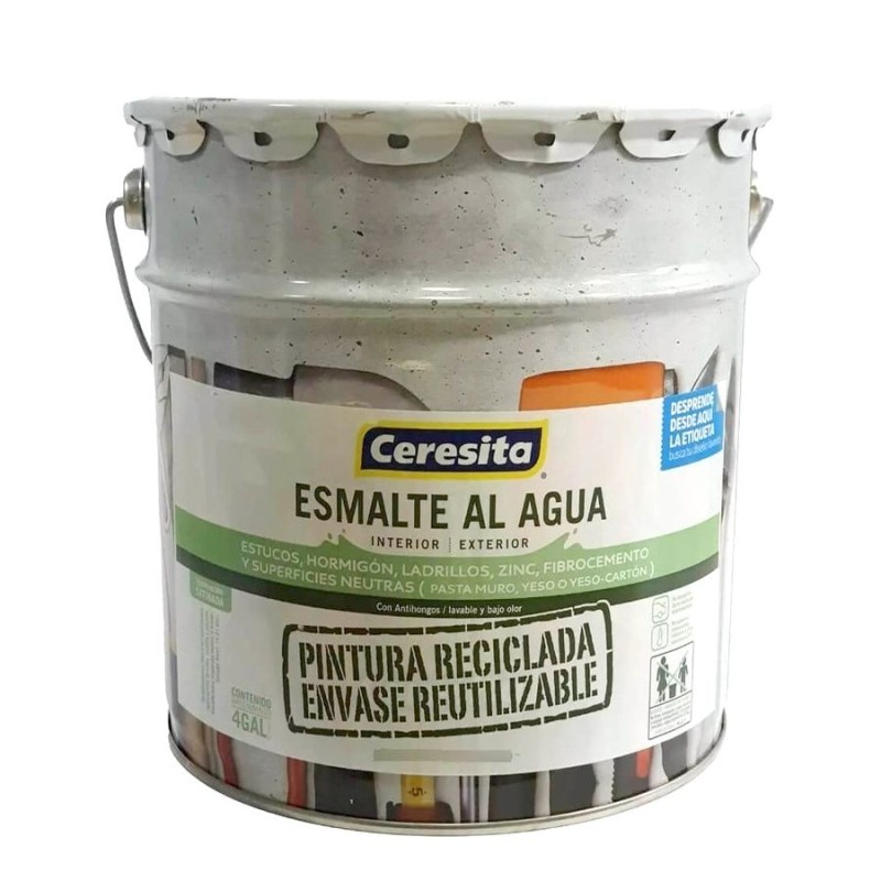 ESMALTE AL AGUA CERESITA RE 1 BALDE 4 GL BLANCO
