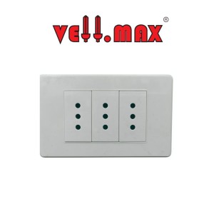 TOMA CORRIENTE VELLMAX EMB TRIPL 2P + T 10 A BLANC