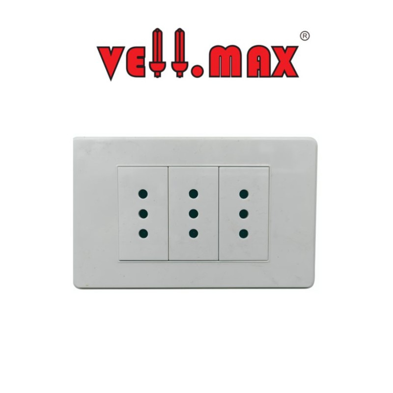 TOMA CORRIENTE VELLMAX EMB TRIPL 2P + T 10 A BLANC