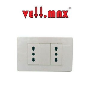 TOMA CORRIENTE VELLMAX EMBDOBLE 2P + T 16 A BLANCO