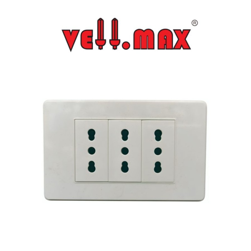 TOMA CORRIENTE VELLMAX EMBTRIPL 2P + T 16 A BLANCO