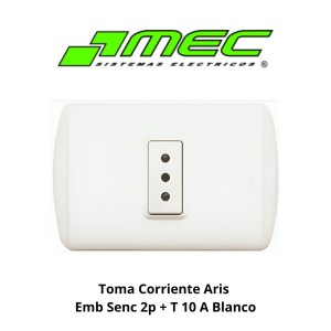 TOMA CORRIENTE ARIS EMB SENC 2P + T 10 A BLANCO