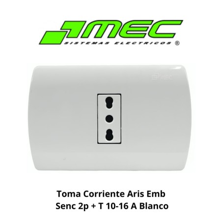 TOMA CORRIENTE ARIS EMB SENC 2P + T 10-16 A BLANCO