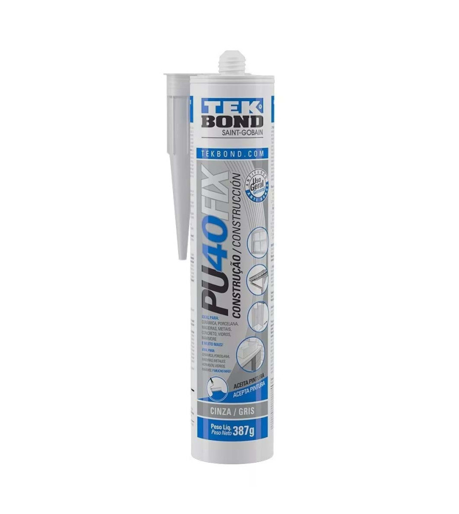 Silicona Tekbond Poliuretano Pu40fix Gris 280 Ml 3