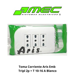TOMA CORRIENTE ARIS EMB TRIPL 2P + T 10-16 A BLANC