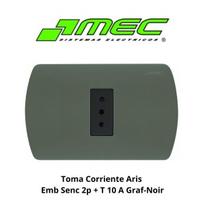 TOMA CORRIENTE ARIS EMB SENC 2P + T 10 A GRAF-NOIR