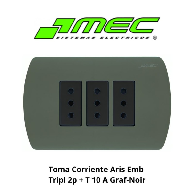 TOMA CORRIENTE ARIS EMB TRIPL 2P + T 10 A GRAF-NOI