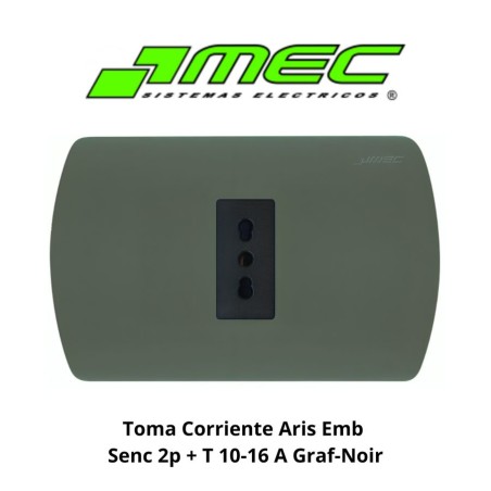 TOMA CORRIENTE ARIS EMB SENC 2P + T 10-16 A GRAF-N