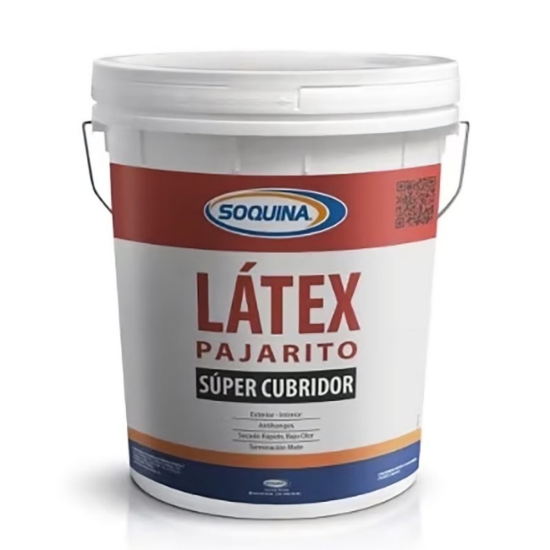 LATEX SOQUINA PAJARITO 4 GALON BALDE BLANCO