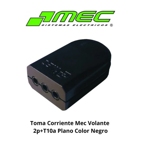 TOMA CORRIENTE MEC VOLANTE 2P+T10A PLANO COLOR NEG