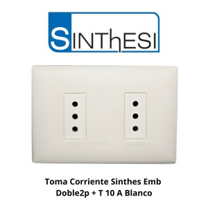 TOMA CORRIENTE SINTHES EMB DOBLE 2P + T 10 A BLANC