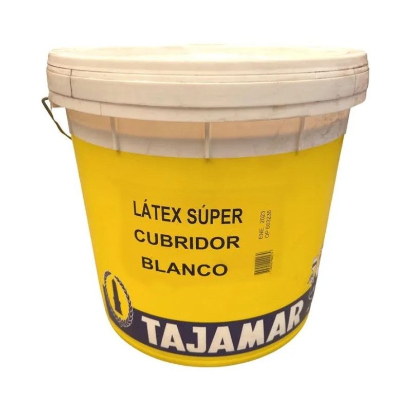 LATEX TAJAMAR SUPERCUBRIDOR 4 GALON BALDE BLANCO 1
