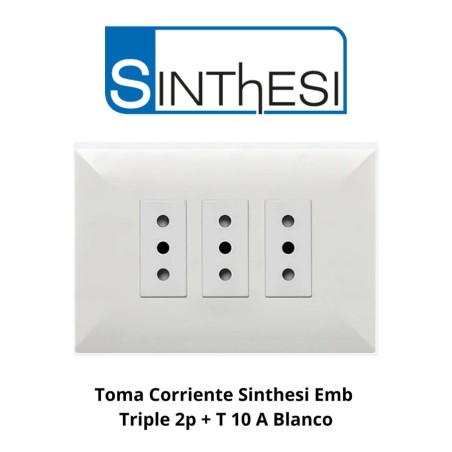TOMA CORRIENTE SINTHESI EMB TRIPLE 2P + T 10 A BLA