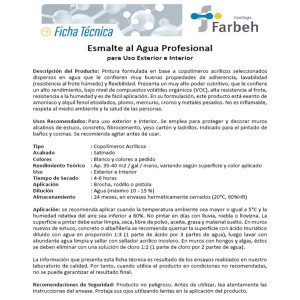 ESMALTE AL AGUA FARBETH BLANCO SATINADO 1 GL