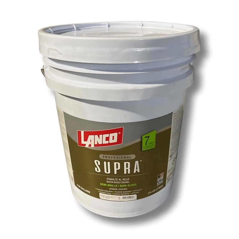 ESMALTE LANCO AL AGUA 4 GL SEMI BRILLO SUPRA BLANC