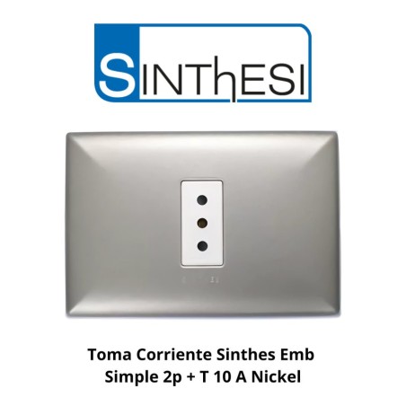 TOMA CORRIENTE SINTHES EMB SIMPL 2P + T 10 A NIKEL