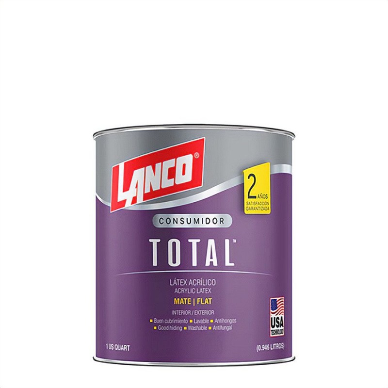 LATEX LANCO TOTAL ACRILICO 1/4 GL BLANCO INT/EXT T