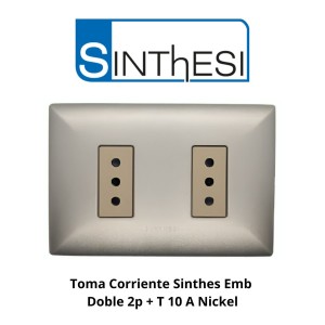 TOMA CORRIENTE SINTHES EMB DOBLE 2P + T 10 A NICKE