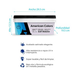 ESMALTE AL AGUA AMERICAN COLORS 1 GL BLANCO