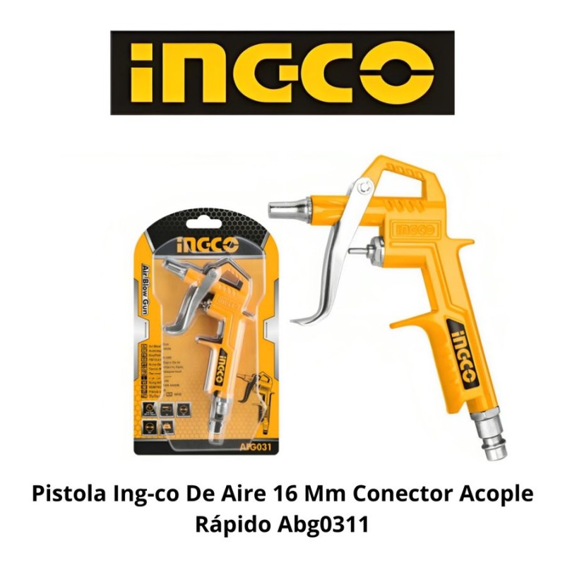 PISTOLA INGCO DE AIRE 16 MM CONECTOR ACOPLE RAPID