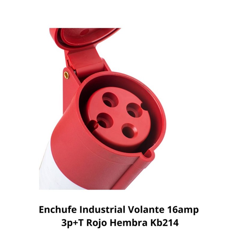 ENCHUFE INDUSTRIAL VOLANTE 16AMP 3P+T ROJO HEMBRA