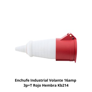 ENCHUFE INDUSTRIAL VOLANTE 16AMP 3P+T ROJO HEMBRA