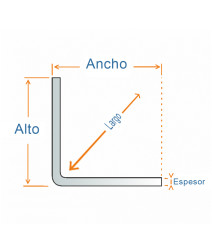 Perfil Angulo Doblado 100 X 4,0 (36,36 Kg/barra)