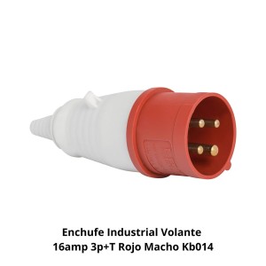 ENCHUFE INDUSTRIAL VOLANTE 16AMP 3P+T ROJO MACHO K