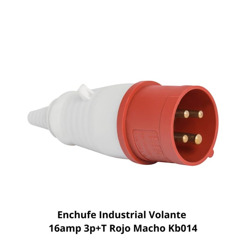 ENCHUFE INDUSTRIAL VOLANTE 16AMP 3P+T ROJO MACHO K