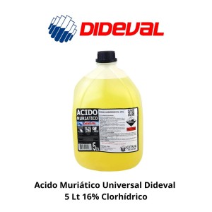 ACIDO MURIATICO UNIVERSAL DIDEVAL 5 LT 16% CLORHID