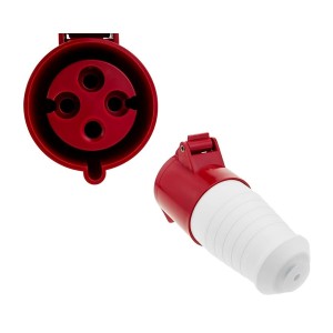 ENCHUFE INDUSTRIAL VOLANTE 32AMP 3P+T ROJO HEMBRA