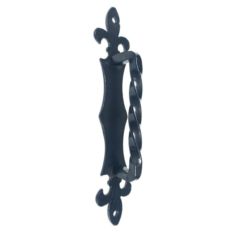 MANILLA FIERRO FORJADO NEGRO CON BASE 23 CMS PUNTA