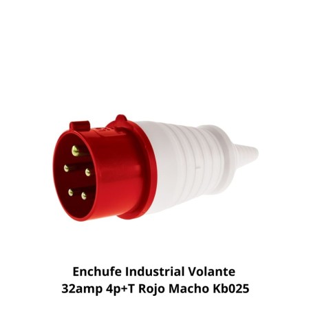 ENCHUFE INDUSTRIAL VOLANTE 32AMP 4P+T ROJO MACHO K