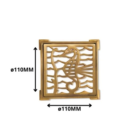 REJILLA PILETA BRONCE CUADRADA 100 MM 109233